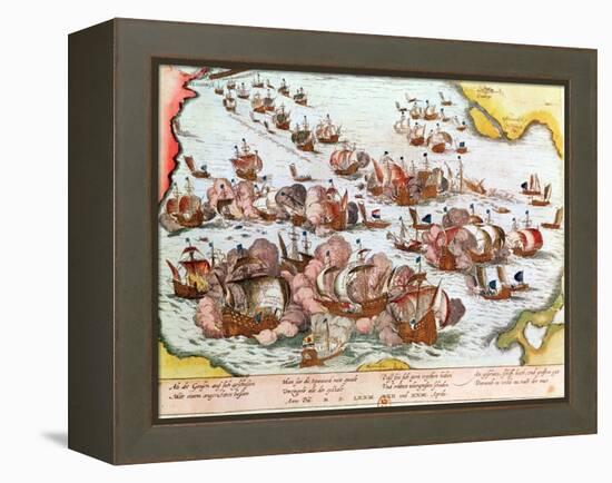 Naval Combat Between the Beggars of the Sea and the Spanish in 1573-Franz Hogenberg-Framed Premier Image Canvas