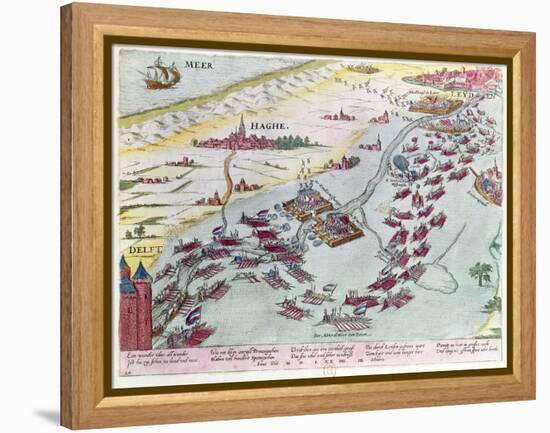 Naval Combat Off the Coast of the Hague Naval Between the Beggars of the Sea and Spanish in 1573-Franz Hogenberg-Framed Premier Image Canvas