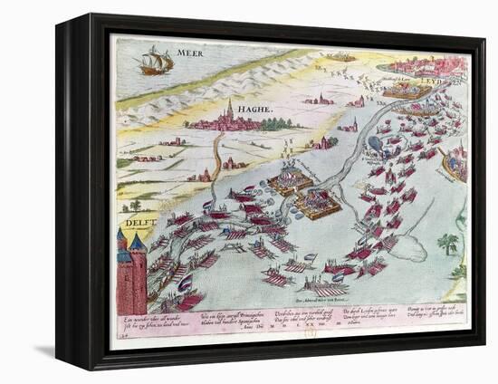 Naval Combat Off the Coast of the Hague Naval Between the Beggars of the Sea and Spanish in 1573-Franz Hogenberg-Framed Premier Image Canvas