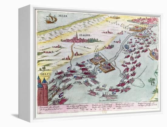 Naval Combat Off the Coast of the Hague Naval Between the Beggars of the Sea and Spanish in 1573-Franz Hogenberg-Framed Premier Image Canvas