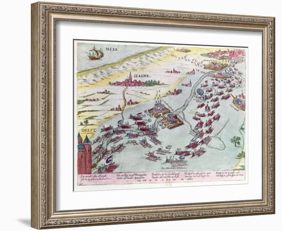 Naval Combat Off the Coast of the Hague Naval Between the Beggars of the Sea and Spanish in 1573-Franz Hogenberg-Framed Giclee Print