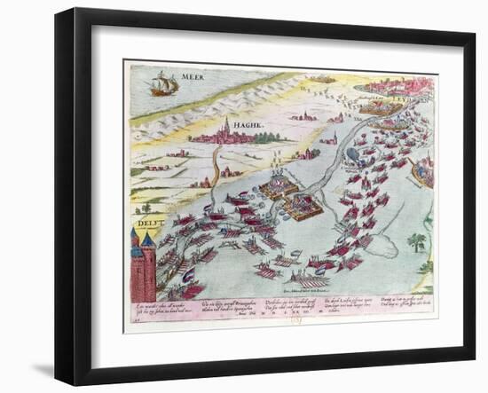 Naval Combat Off the Coast of the Hague Naval Between the Beggars of the Sea and Spanish in 1573-Franz Hogenberg-Framed Giclee Print