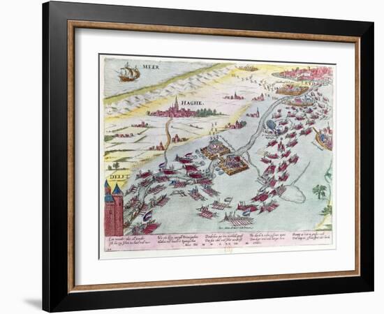 Naval Combat Off the Coast of the Hague Naval Between the Beggars of the Sea and Spanish in 1573-Franz Hogenberg-Framed Giclee Print