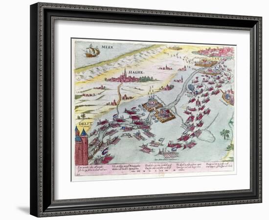 Naval Combat Off the Coast of the Hague Naval Between the Beggars of the Sea and Spanish in 1573-Franz Hogenberg-Framed Giclee Print