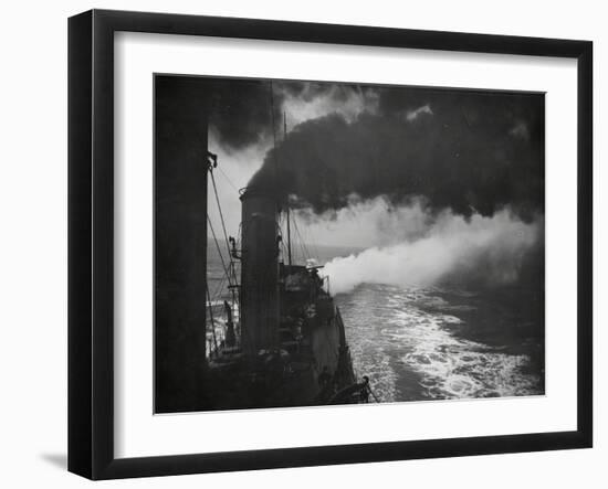 Naval Destroyer at Sea-Associated Newspapers-Framed Photo