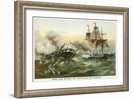 Naval Duel Between the Constitution and Guerriere-North American-Framed Giclee Print