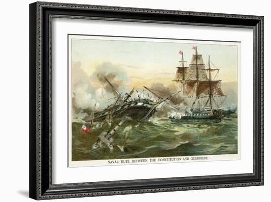 Naval Duel Between the Constitution and Guerriere-North American-Framed Giclee Print