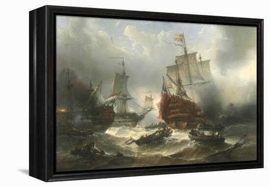 Naval Engagement-Francois Musin-Framed Premier Image Canvas
