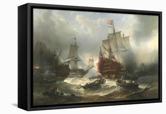 Naval Engagement-Francois Musin-Framed Premier Image Canvas