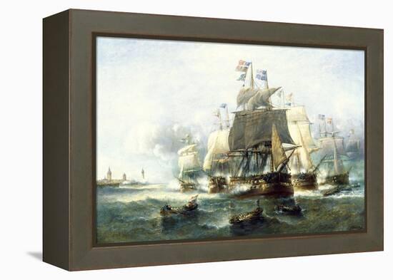 Naval Engagement-Francois Musin-Framed Premier Image Canvas