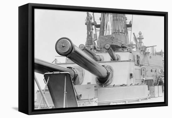 Naval Guns on the Battleship Michigan-null-Framed Stretched Canvas