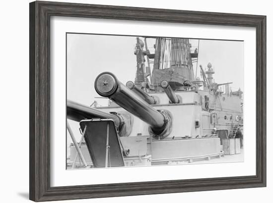 Naval Guns on the Battleship Michigan-null-Framed Art Print