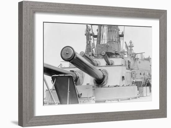 Naval Guns on the Battleship Michigan-null-Framed Art Print