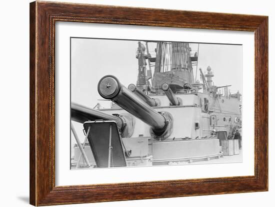 Naval Guns on the Battleship Michigan-null-Framed Art Print