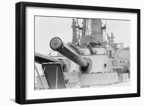 Naval Guns on the Battleship Michigan--Framed Art Print