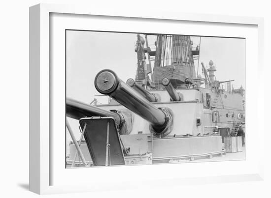 Naval Guns on the Battleship Michigan-null-Framed Art Print