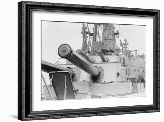 Naval Guns on the Battleship Michigan--Framed Art Print