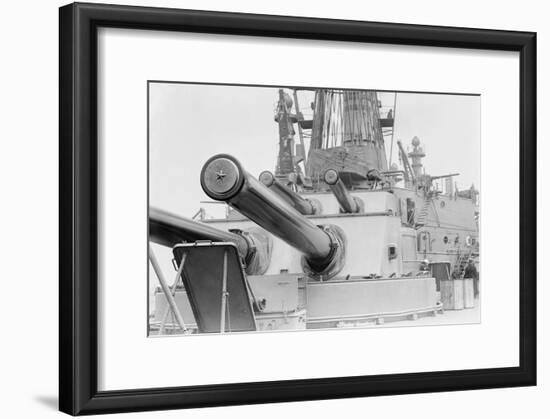 Naval Guns on the Battleship Michigan-null-Framed Art Print