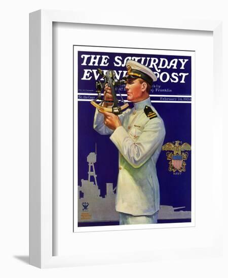 "Naval Officer," Saturday Evening Post Cover, February 24, 1934-Edgar Franklin Wittmack-Framed Giclee Print