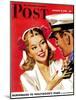 "Naval Officer & Woman," Saturday Evening Post Cover, August 8, 1942-Jon Whitcomb-Mounted Giclee Print