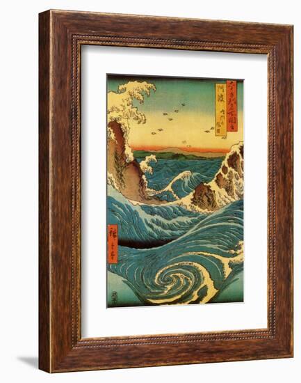 Navaro Rapids, c.1855-Ando Hiroshige-Framed Art Print