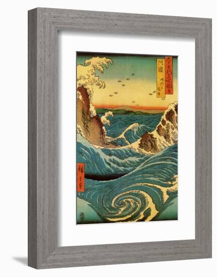 Navaro Rapids, c.1855-Ando Hiroshige-Framed Art Print