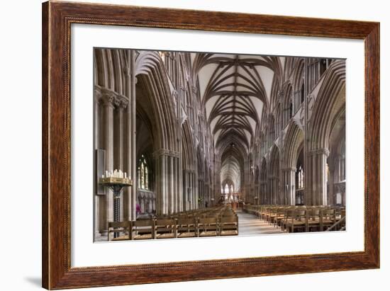 Nave Looking East, Lichfield Cathedral, Staffordshire, England, United Kingdom-Nick Servian-Framed Photographic Print