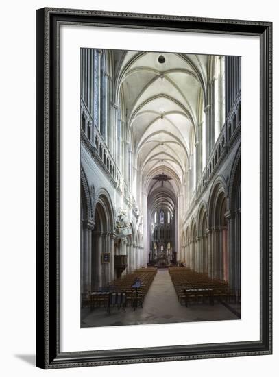 Nave of the Notre-Dame Cathedral, Bayeux, Normandy, France, Europe-Stuart Black-Framed Photographic Print