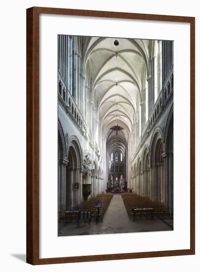 Nave of the Notre-Dame Cathedral, Bayeux, Normandy, France, Europe-Stuart Black-Framed Photographic Print