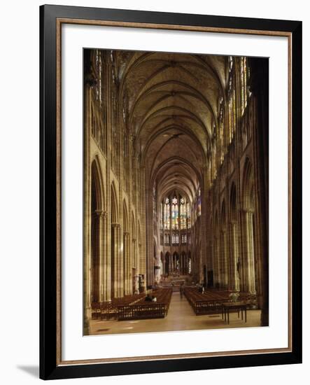 Nave, Saint-Denis Cathedral, Gothic, Founded 1137 by Abbot Suger-null-Framed Photographic Print