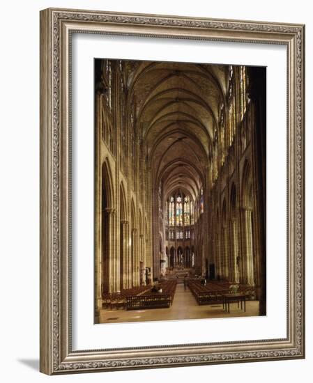 Nave, Saint-Denis Cathedral, Gothic, Founded 1137 by Abbot Suger-null-Framed Photographic Print