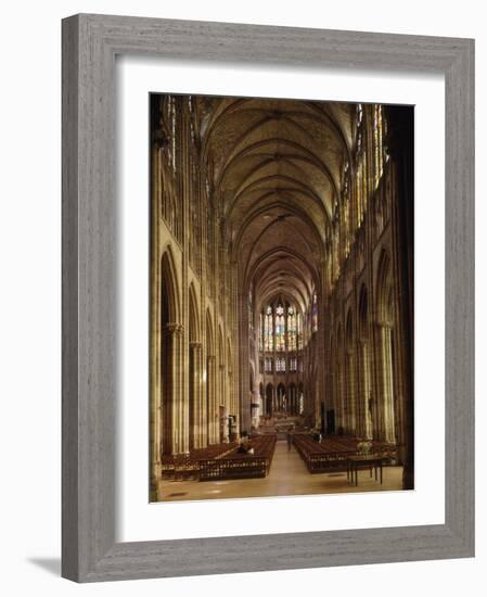 Nave, Saint-Denis Cathedral, Gothic, Founded 1137 by Abbot Suger-null-Framed Photographic Print