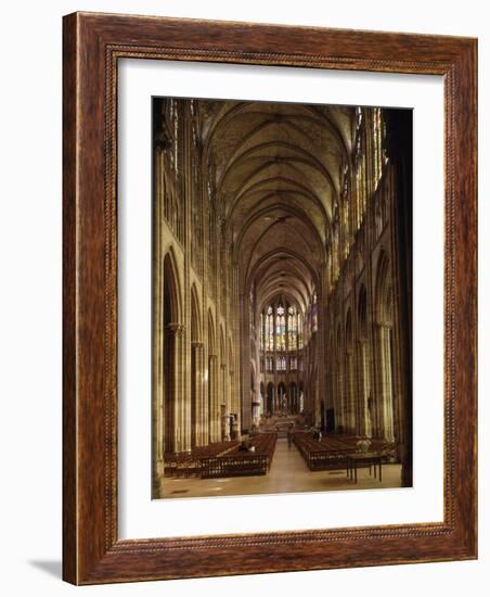 Nave, Saint-Denis Cathedral, Gothic, Founded 1137 by Abbot Suger-null-Framed Photographic Print