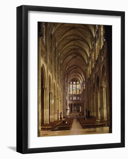 Nave, Saint-Denis Cathedral, Gothic, Founded 1137 by Abbot Suger-null-Framed Photographic Print