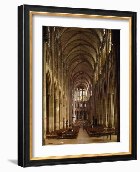 Nave, Saint-Denis Cathedral, Gothic, Founded 1137 by Abbot Suger-null-Framed Photographic Print