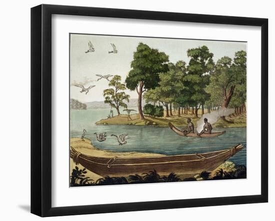 Navigation in New Holland, Engraved Fumagalli, Collection of Early 19th Century Travel Books-Sydney Parkinson-Framed Giclee Print