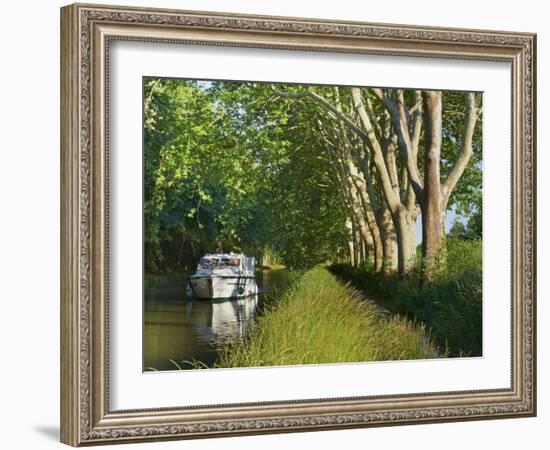 Navigation on Canal du Midi, UNESCO World Heritage Site, Aude, Languedoc Roussillon, France-Tuul-Framed Photographic Print