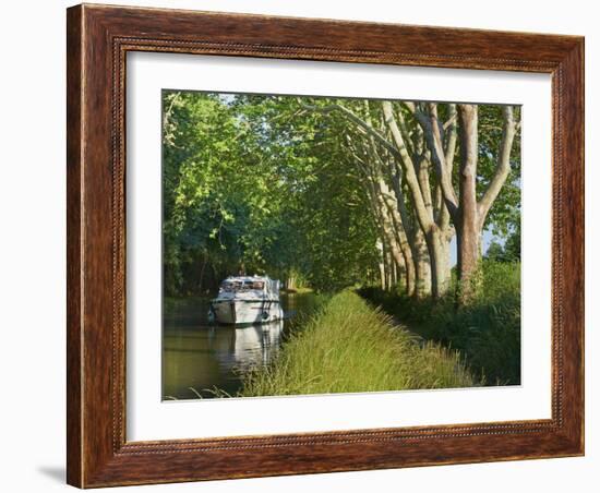 Navigation on Canal du Midi, UNESCO World Heritage Site, Aude, Languedoc Roussillon, France-Tuul-Framed Photographic Print