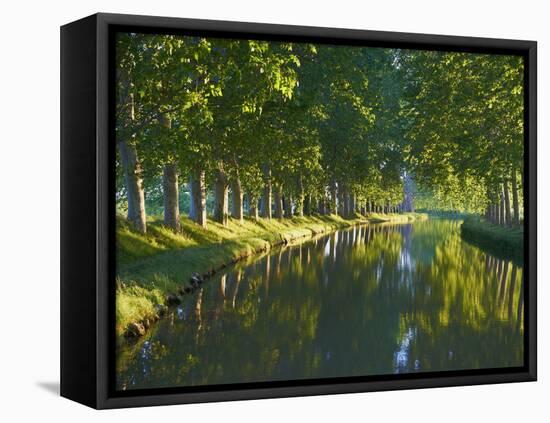 Navigation on Canal du Midi, UNESCO World Heritage Site, Aude, Languedoc Roussillon, France-Tuul-Framed Premier Image Canvas