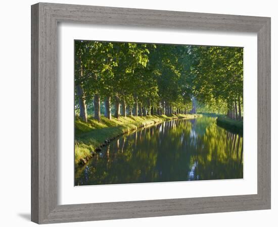 Navigation on Canal du Midi, UNESCO World Heritage Site, Aude, Languedoc Roussillon, France-Tuul-Framed Photographic Print