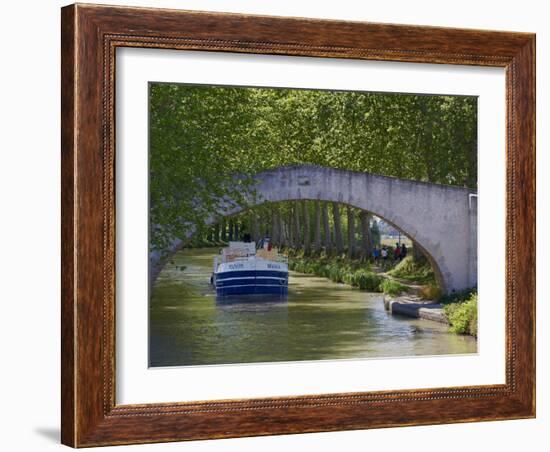 Navigation on Canal du Midi, UNESCO World Heritage Site, Languedoc Roussillon, France-Tuul-Framed Photographic Print