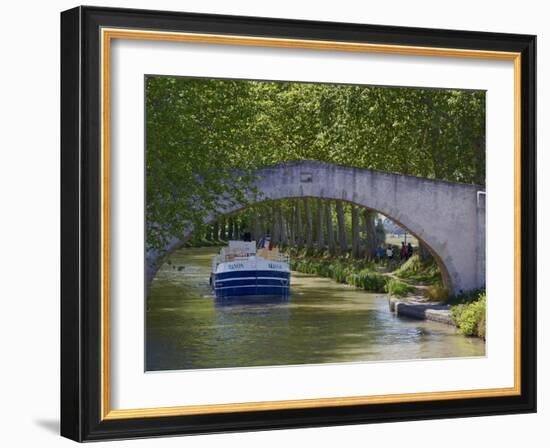 Navigation on Canal du Midi, UNESCO World Heritage Site, Languedoc Roussillon, France-Tuul-Framed Photographic Print