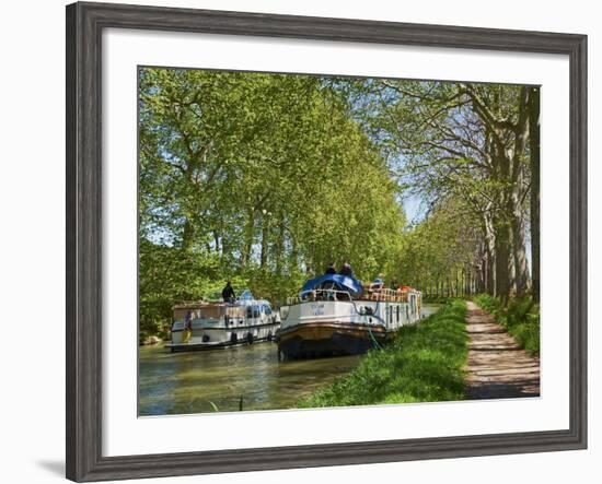 Navigation on Canal du Midi, UNESCO World Heritage Site, Languedoc Roussillon, France-Tuul-Framed Photographic Print