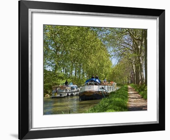 Navigation on Canal du Midi, UNESCO World Heritage Site, Languedoc Roussillon, France-Tuul-Framed Photographic Print