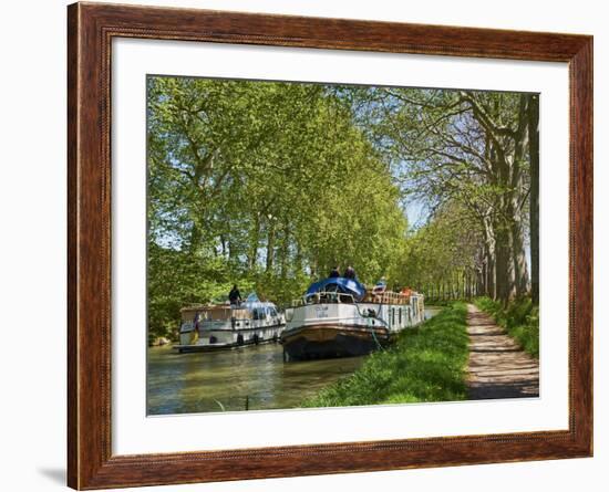 Navigation on Canal du Midi, UNESCO World Heritage Site, Languedoc Roussillon, France-Tuul-Framed Photographic Print