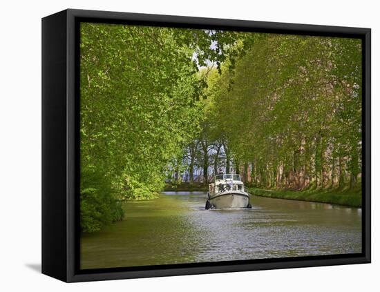 Navigation on Canal du Midi, UNESCO World Heritage Site, Languedoc Roussillon, France-Tuul-Framed Premier Image Canvas