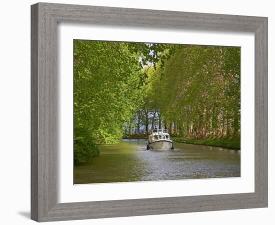 Navigation on Canal du Midi, UNESCO World Heritage Site, Languedoc Roussillon, France-Tuul-Framed Photographic Print