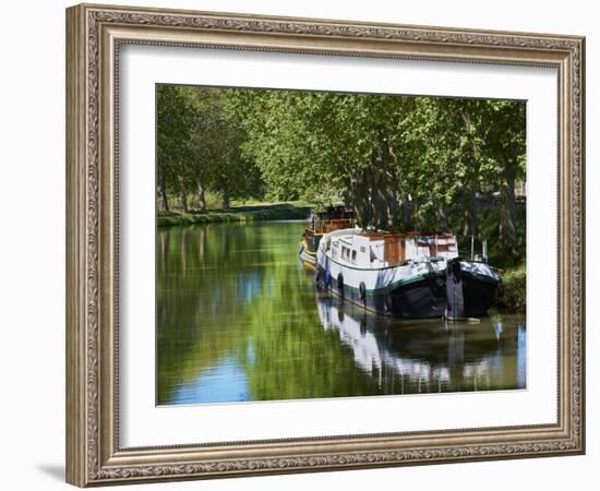 Navigation on Canal du Midi, UNESCO World Heritage Site, Languedoc Roussillon, France-Tuul-Framed Photographic Print