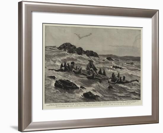 Navigation on the River Jumna, India, a Sportsman Shooting the Rapids on a Zuruai-Joseph Nash-Framed Giclee Print
