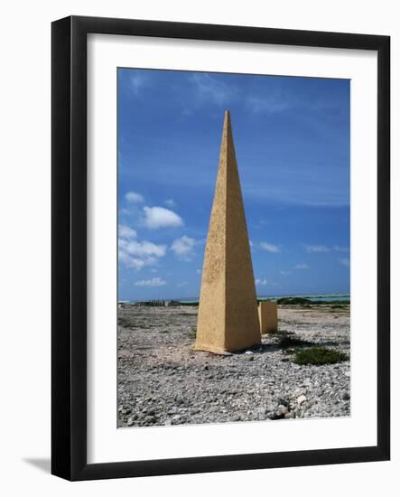 Navigational Obelisk Salt Flats Bonaire, Netherlands Antilles-null-Framed Photographic Print